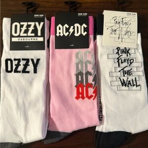 Ozzy Osbourne, AC/DC, Pink Floyd Casual Socks Set